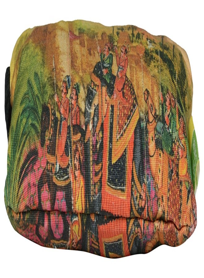 Eco Corner - Indian Art Parade - Pouch - Small - 100% Cotton/Washable/Printed On Both Sides/Zip Closure with Carry Handle/Ideal for Storing Jewellery, Mobile Phones, Coins, Stationery - Image 5